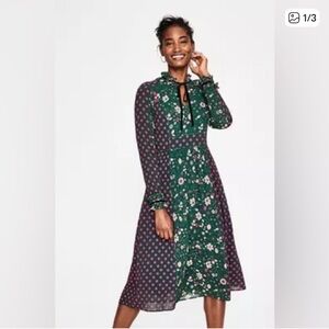 NWT Beautiful Boden Chatsworth Green Bloom Floral Cecilia Midi Dress.  Size 6R